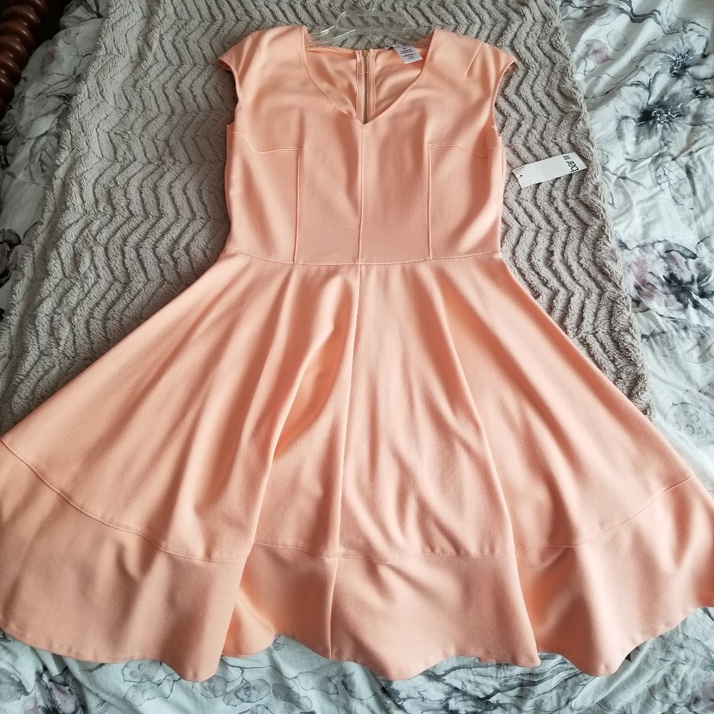 Peach Racer Skirt Dress